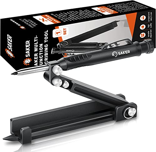 Saker Multi-function Scribing Tool-Carpenters Pencil, Scribe Tool with Deep Hole Pencil, DIY Woodworking Scribe Gauge Scriber Line Maker Measuring Tool (Ordinary Version)