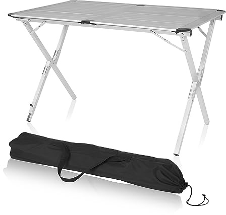 Campart table de camping pliable Louisiana - Pour 4 personnes - Supporte jusqu'à 30 kg - Sac de rangement inclus