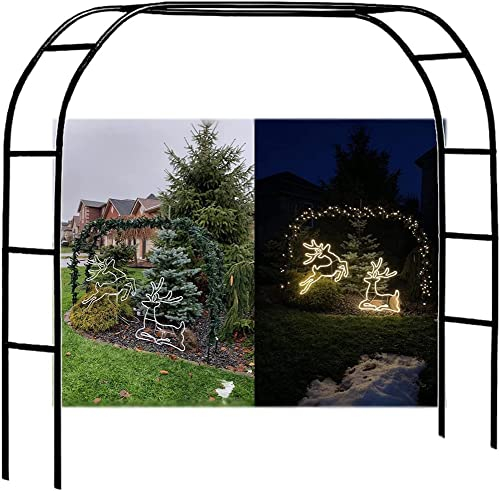 Metall Gartenbogen Für Kletterpflanzen, Robuster Rosenbogen Aus Metall Stabil Breite 120Cm/140Cm/180Cm/350Cm, Torbogen Rankhilfe Pergola Spalier Für Rosen Blumen Im Garten Terrasse,Schwarz,W3.5M*H2.2M