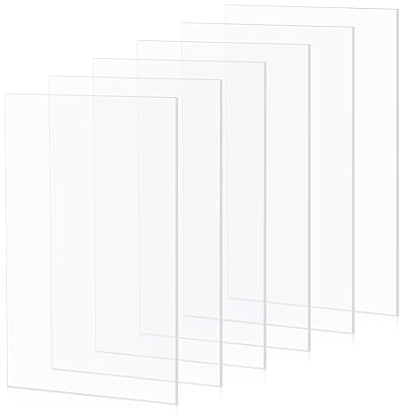 6 Blätter Acrylplatten Transparente A4, Klare Acrylscheibe 210 x 297 mm, Plexiglas Acrylglas Kunststoffplatte für Ersatzglas von Fotorahmen, Projektausstellung, Malerei (1mm)