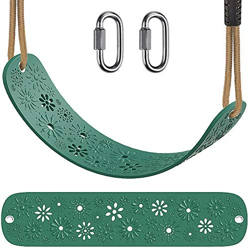 Dolibest Swing Set Accessories Kids Swing Seat with Adjustable Rope Backyard Swingset Replacement for Indoor and Outdoor Use Support 500 lbs (Green)