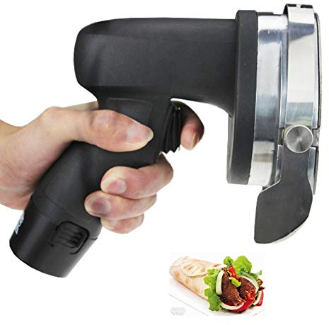 sjdoPulse Affettatrice per Carne, Coltello Elettrico per Kebab Affettatrice Professionale per Kebab Doner Affettatrice per Kebab La Taglierina per Kebab può Regolare Lo Spessore - Nero