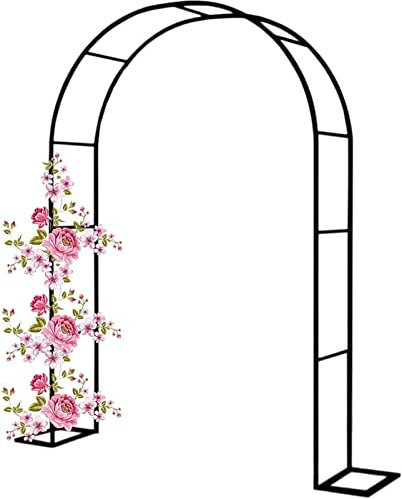 Rosenbogen, Garten-Torbogen Aus Metall, Pergola Rankhilfe Verzinkt Rost, Laubengang Rankgestell Mit Sockel Für Verschiedene Kletterpflanzen, Einfache Montage, 6 Größen,120x220x40CM