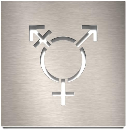 Edelstahl Divers WC-Schild - selbstklebend & pflegeleicht - Design unisex Toiletten-Schild D-07-E