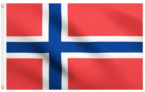 Norwegen-Flagge, 152 x 91 cm, große norwegische Flaggen mit Messingösen, für Fußballveranstaltungen, Schule, Kultur, Tag, Party, Outdoor-Dekorationen