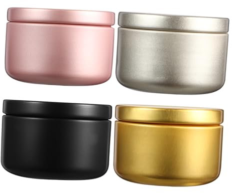 COHEALI 24 Stk Kerzenglas Halter Für Kerzengläser Kerzendosen Für Kerzen Kerzendosen Mit Deckel Kerzengläser Leere Masse Runde Bonbondose Kerzenzubehör Umhüllt Para Velas Zinn Aluminium