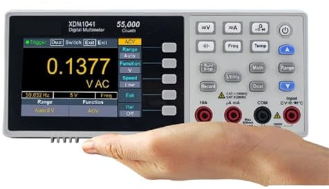 Inductancemètre Multimètre numérique de table XDM1041 XDM1241 55000 points True RMS Écran LCD 3,5 pouces Courant Voltmètre Température Multimètres de bureau Puissance de calcul de haute précision(XDM1