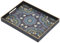 Serving Tray, Boho Plastic Food Trays for Eating on Lap Decorative Coffee Tray with Handles Rectangular Non-slip Candle Plate, 40x30x4 cm Large Drinks Platter for Kitchen/Living Room/Bedroom/Party
