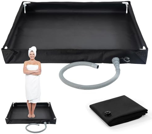 Camping Shower Base: Portable & Lightweight Shower Tray with Drain | Outdoor & Indoor Bath Tray for Pets, Kids, Garden, Beach, Motorhomes, Travel and Camping.