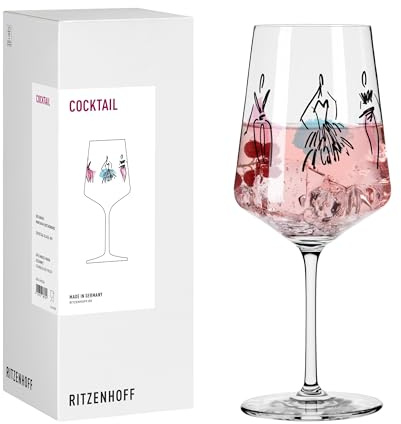 RITZENHOFF 8115006 Cocktail-Glas 500 ml, Serie Fashion mit Motiv Kleider bunt - Made in Germany