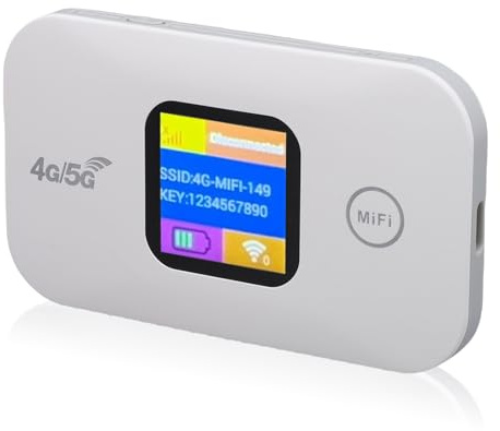 Garsent Hotspot Mobile 4G, Hotspot WiFi Portatile con Display a LED, Slot SIM, Batteria da 2100 mAh, 300 Mbps, Collega Fino a 10 Dispositivi, Router Modem per Viaggi, Campeggio,