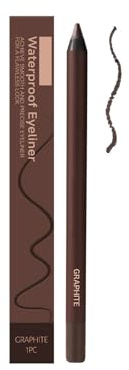 Delineador de ojos impermeable Duo Sharpenable, lápiz de cejas y delineador de ojos 2 en 1, larga duración y antimanchas, suave y fácil de colorear, alto rendimiento de color (grafito)