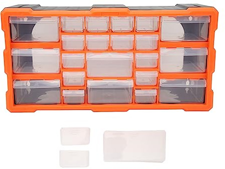 Cloimei Organisateur à 22 tiroirs Armoire de rangement en plastique Boîte à outils bricolage translucide durable Boîtier de matériel de fournitures de couture