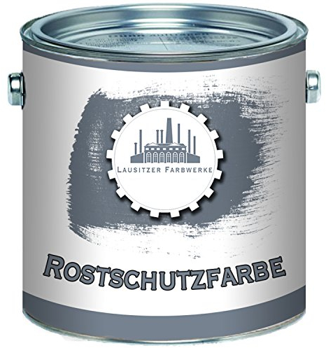 Lausitzer Farbwerke Rostschutz-Grundierung traditionelle Rostschutz-Farbe in Hell-Grau und Rot-Braun (10 L, Rotbraun)