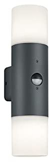 meineWunschleuchte Außen-Wandleuchte Bewegungsmelder Anthrazit | mit 2x E27 LED, Höhe 33cm, aus Aluminium, Moderne Up and Down Außenleuchte, Schutzklasse IP44, für Haus Wand
