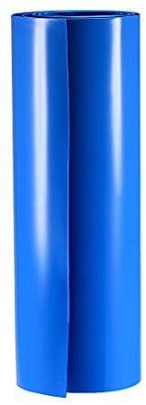 sourcing map 1m Länge PVC Schrumpfschlauch 153mm Durchmesser 240mm Flachbreite, Batterie Ummantelung Schrumpfschläuche Blau Isolierschlauch Wasserdicht Schutzschlauch für Akku Batterien Set