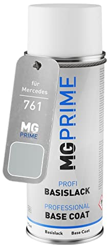 MG PRIME Autolack Spraydose für Mercedes 761/9761 Polarsilber Metallic | Polar Silver Metallic, Basislack, Sprühdose 400ml