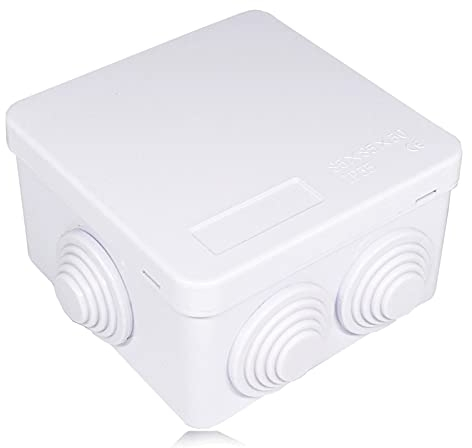 IP55 Electrical Junction Box, ABS Plastic Waterproof Outdoor Junction Box, Waterproof Project Box for Electronic Cable (85 * 85 * 50mm)