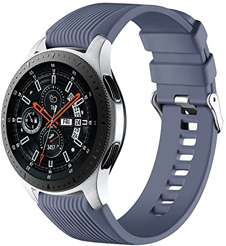 Mastten 22mm Silicone Strap Compatible With Samsung Galaxy Watch 46mm /Galaxy Watch 3 45mm /Gear S3 Frontier/Classic, Soft Silicone Sport Wristband Replacement Straps For Men Women
