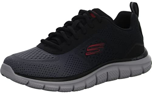 Skechers Track-Ripkent Men's Sneakers, Black Mesh Charcoal Trim, 11 UK