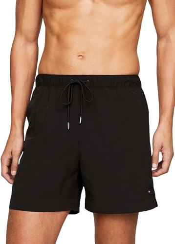 Tommy Hilfiger Short de Bain Homme Medium Drawstring Mi-Long, Noir (Black), XL
