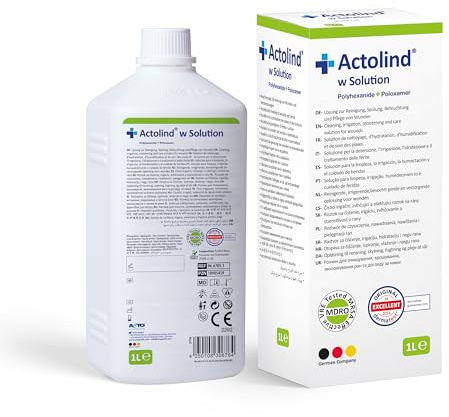 Actolind w Solution antiseptische Wundspüllösung – für die professionelle Wundversorgung | Medizinprodukt CE III | 1000 ml