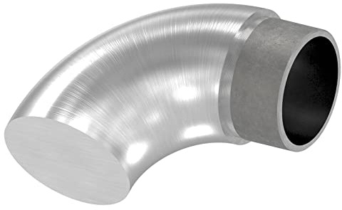 STEINBACHER© | Edelstahl Rohrbogen Endstück 90° flach, für 42,4x2,0mm, V4A