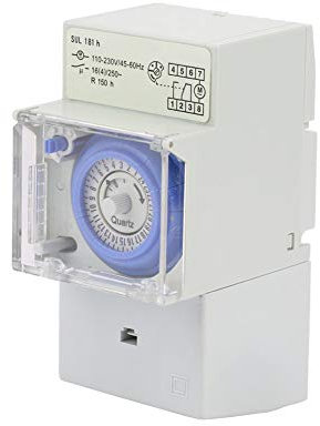 Timer Switch, 110-230V 24H Analogico Timer Meccanico Manuale Auto Controller Interruttore Orario Quadrante Timer Controller con Batteria Interna per Cucina Bagno e Giardino
