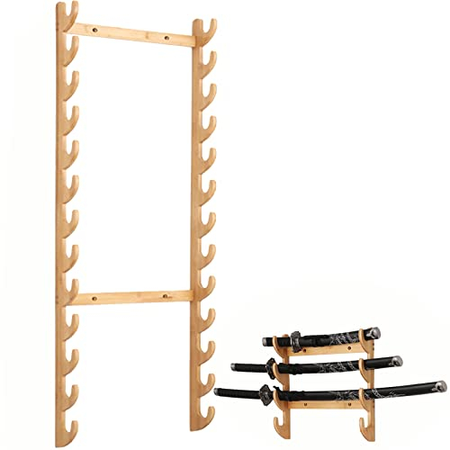 SXFYHXY Schwerthalter Wand Schwertständer Katana Wandhalterung | Multilayer Floor Standing Katana Stand Samurai Display Rack, Wandmontierter Martial Arts Weapon Holder Vertical Sword Hanger