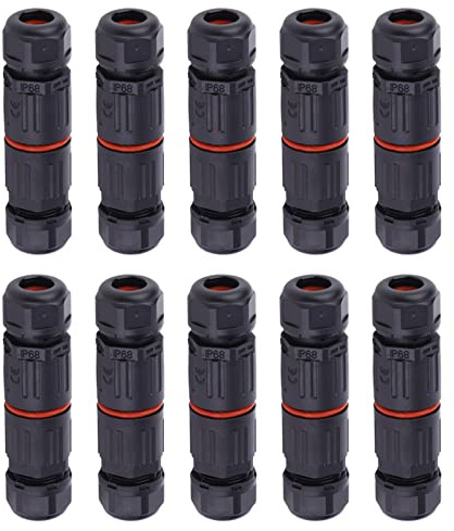 Conector a Prueba de Agua IP68, 10 PCS Cable de Alambre Eléctrico de 3