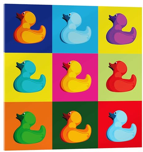 Posterlounge Pop Art Ente Acrylglasbild | 60 x 60 cm von coico Bunt Wandbilder Wanddeko