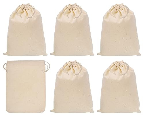 PATIKIL 20 x 15 cm myntväska för pengar, 6-pack bankinsättningsbyte transitväskor kassaväska med dragsko valutaväskor presentväska stil 2, beige