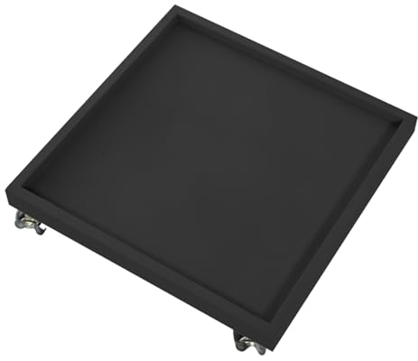 XPLKQXE Blumentopf-Paletten-Rollwagen, Pflanzen-Caddy Mit Rädern, Blumentopf-Gartentopf-Mover Für Drinnen Und Draußen, 300 Pfund Kapazität (Farbe : Schwarz, Größe : 60x60cm)