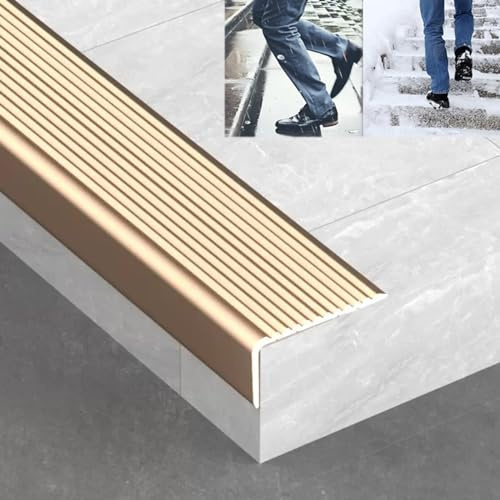 LIYI929GP Treppenkantenprofil rutschfest Aus Aluminium, Dauerhaft Treppenprofile Kantenschutz Winkelprofil, Stufenkantenprofil Stabil Rutschhemmend, for Innenschritt Im Freien Fliesen Holz Metall