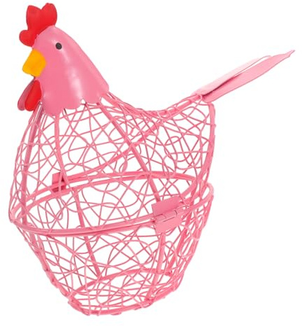 DECHOUS Wire Hen Shape Egg Storage Basket Iron Kitchen Egg Holder Multi-Function Organizer for Home Restaurant Buffet Party