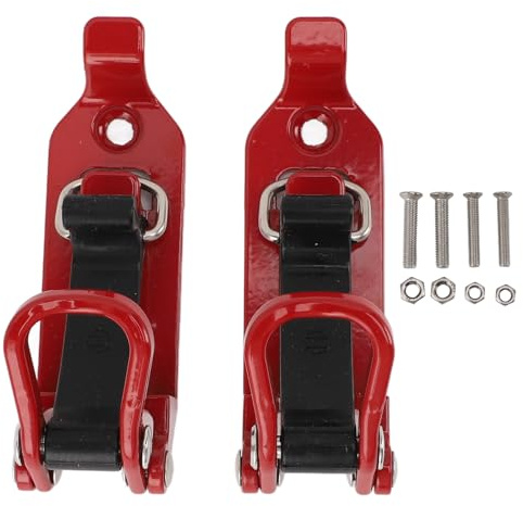 2PCS Shovel Mount Quick Release Axe Shovel Holder Wall Mount Kit Metal Rubber Clamp for Truck Off Road Red