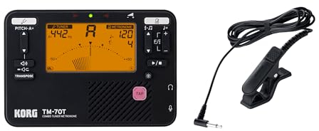 Korg TM70C Combined Metronome and Chromatic Tuner with Contact Microphone- Black