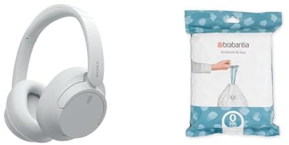 Sony WH-CH720N Noise Cancelling Wireless Bluetooth Headphones & Brabantia PerfectFit Bin Liners Thick Plastic Trash Bags with Tie Tape