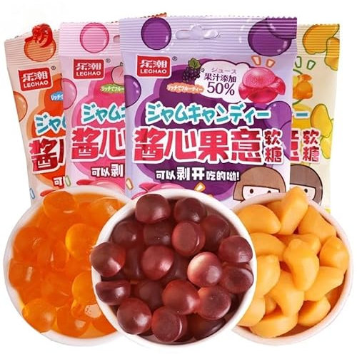 6 Flavors Peeling Fruit Juice Fudge,peach Grape Mango Soft Candy, Fruit Gummies,50% Juice Content, Sweets Chewy Gumdrop,healthy Fruit Snacks,Halloween Festival Gift Candy (lychee flavor,1bag)
