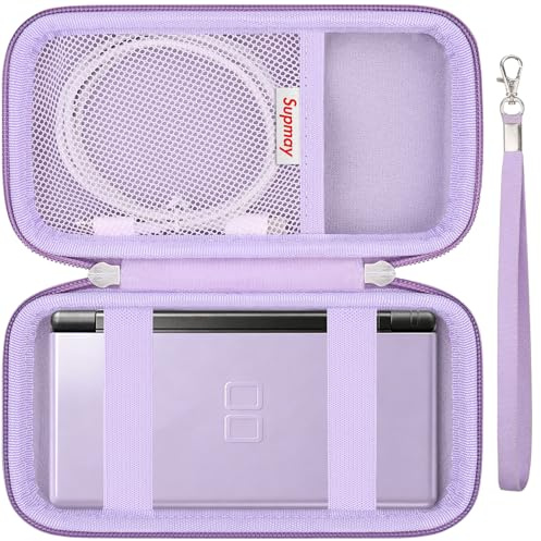 Supmay Hard Carrying Case for RG35XX H Retro Handheld Game Console, Retro Game Travel Storage Holder with Mesh Bag for SD Card, USB Type-C Cable, User Manual, Purple