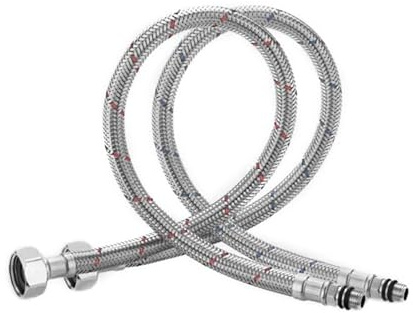 Lohill 2 Stück Flexschlauch 3/8 zoll, Geflochtener Edelstahl Anschlussschlauch，Panzerschlauch 60cm Flexschlauch Verlängerung G3/8 x M10 für Wasserhahn Mischbatterie