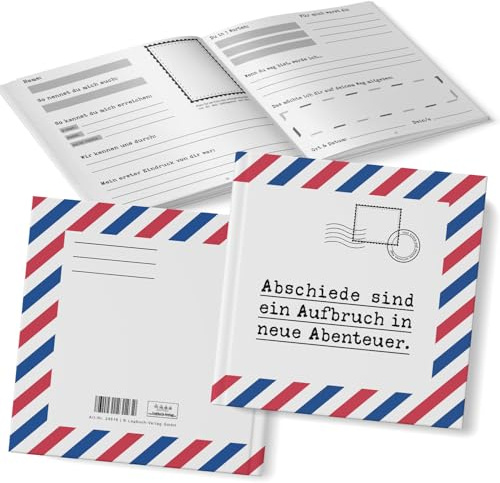 Logbuch-Verlag Abschiedsgeschenk für Kollegen & Freunde Abschiedsbuch zum Ausfüllen Geschenk zu Jobwechsel Reise Ruhestand 21 x 21 cm