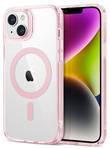 ESR für iPhone 14/13 Hülle für MagSafe, Vergilbungsschutz, Klar Rosa | Vergilbungsschutz, Ultraskinny, 3X Militär-Sturzschutz, Magnetische Handyhülle, Stoßdämpfend, Kratzfest