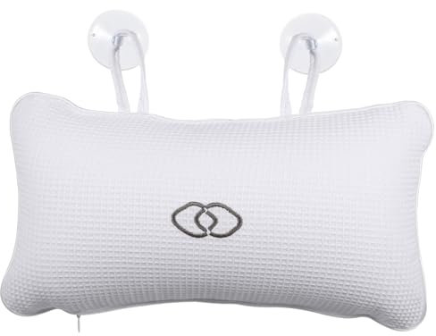 Ipetboom 2stücke Badewannenkissen Anti-rutsch Badewannen Kissen Mit Saugnäpfen Ergonomisches Kopf Und Nackenkissen Für Entspannung Im Spa Und Badezimmer Weiß