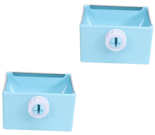 Supvox 2stücke Hängende Futterstation Für Kaninchen Abnehmbarer Quadratischer Napf Blau Mit Befestigung Für Käfige Platzsparend Und Robust Für Kleine Haustiere