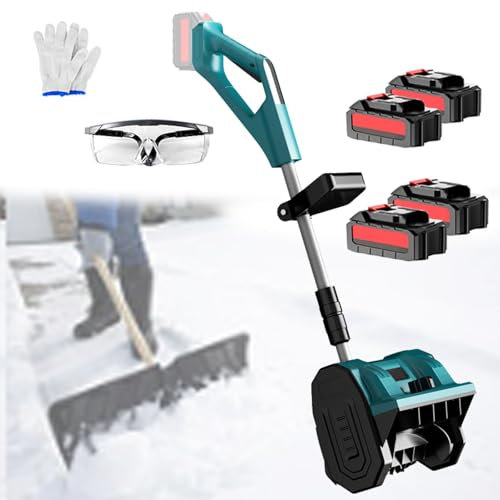 VFMVOYNZ Pala da Neve Senza Fili, spazzaneve Elettrico da 20 V con Manico Regolabile e Asta telescopica, spazzaneve Alimentato a Batteria da 3000 mAh, Larghezza 30 cm(Blue)