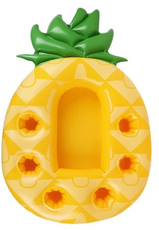 Flotador hinchable para bebidas en la piscina, flotadores de colores con forma de piña vistas | Inflable para piscina portavasos flotante, bandeja de piscina portavasos Galleg