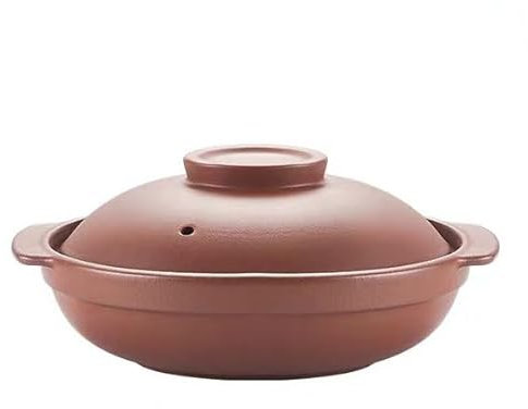 Soup Bowl,Ceramic Soup Serving Pot,Unglazed Terracotta Ceramic Casserole Dish, Clay Pot, Earthen Pot Cookware with Lid for Dinner and Party, Stockpot for Rice Hot Pot, Stew(3L)