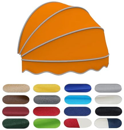 120/130/140 cm Tende Cappottina Da Sole Per Esterno, Tendelino Per Porta A Cupola, Tende Da Sole Per Protezione Solare, con Telaio, per Patio Negozio Giardino(Orange,130 cm/51.18 in)