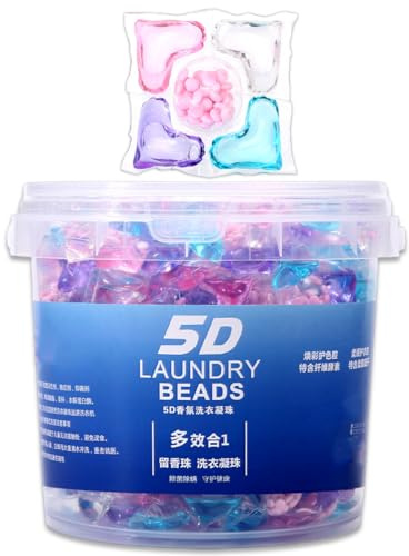 5 in 1 Laundry Beads, 5 in 1 Laundry Detergent Pods, 8x Cleaner, 5-chamber Design to Enhance Activity, Long-lasting Fragrance, Ultra Concentrate and Powerful Stain Lifter (30)